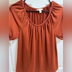 LC Lauren Conrad Women's Terracotta Blouse